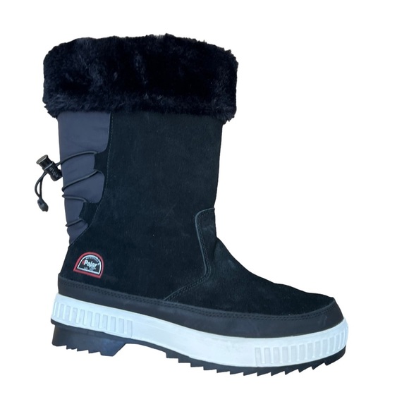 Pajar Canada Barb Waterproof Leather Suede Faux Fur Black Winter Boot Size 10 - Picture 7 of 15